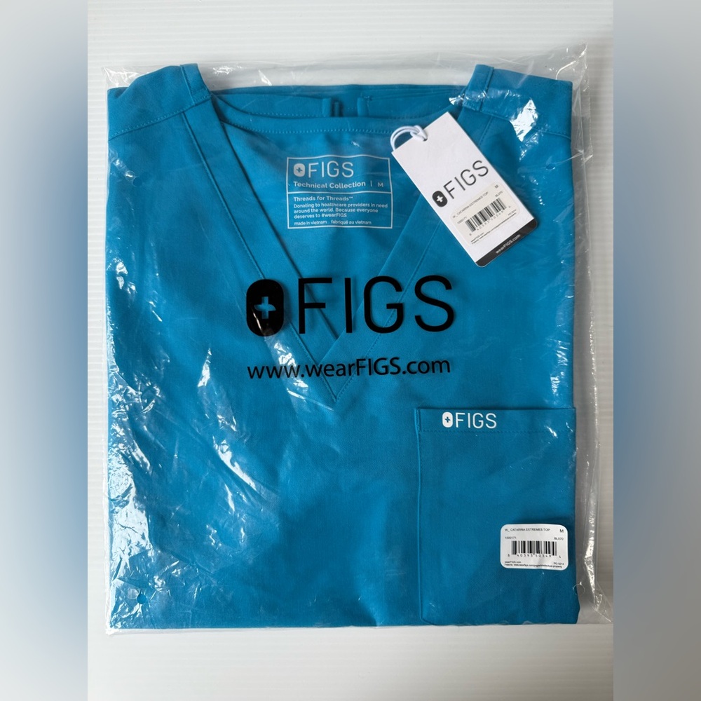 Figs Women's Catarina One-Pocket Scrub Top Extreme Blue Size Medium New